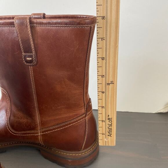 Johnston & Murphy Men Barrett Roper Leather Boots 11M Brown Western Lug Sole NEW